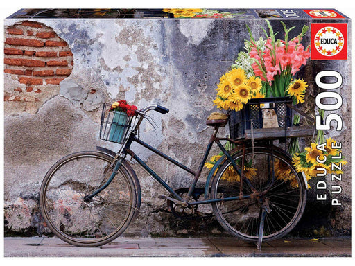 Bicicleta con flores rompecabezas