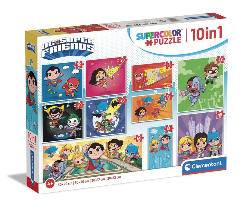 DC Comics Super Friends Rompecabezas 10 en 1 Clementoni