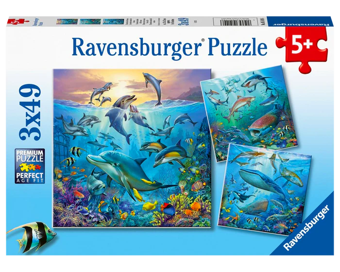 Debajo del agua Rompecabzas 3 x 49 piezas Ravensburger