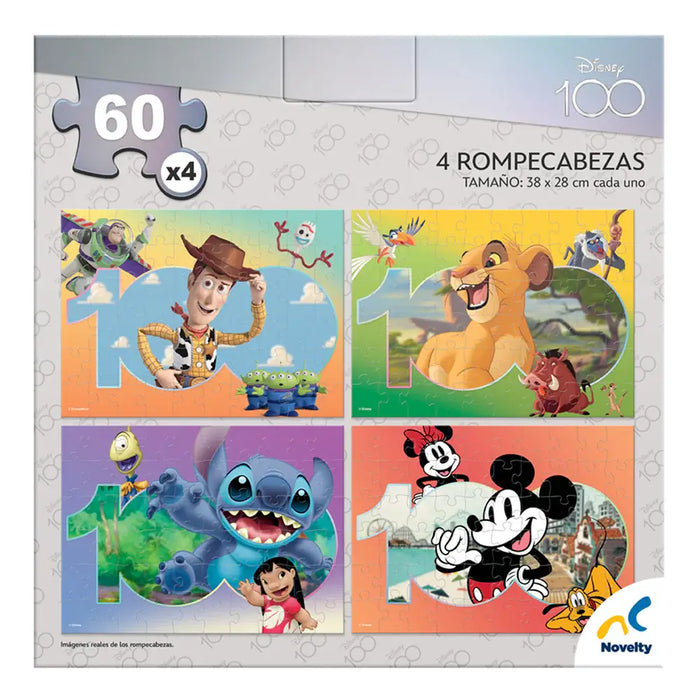 Disney Pixar Rompecabezas 4 en 1 Novelty