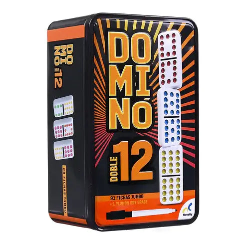 Dominó Doble 12 en caja de metal Novelty