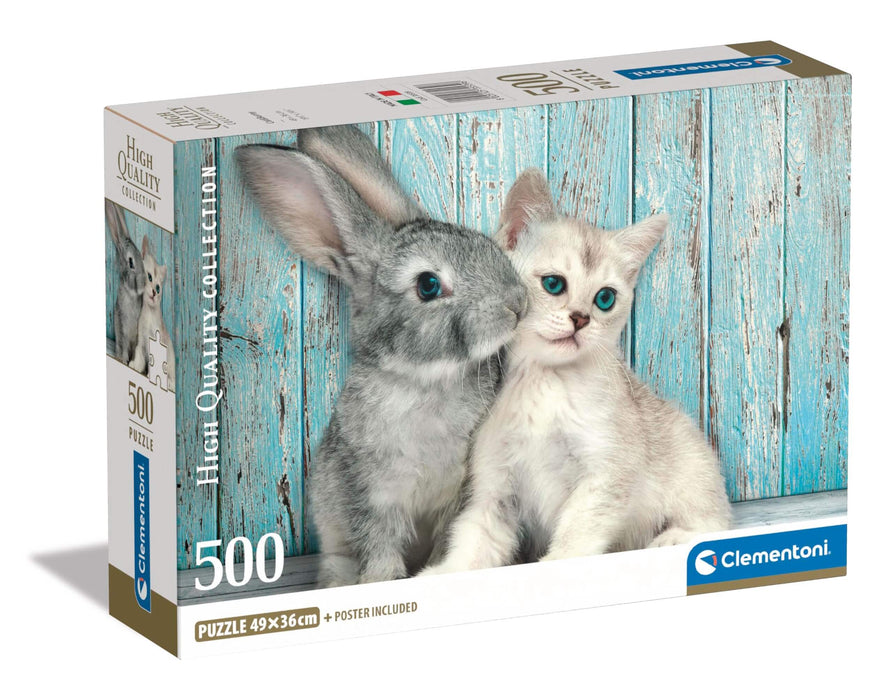 Gato y Conejo Rompecabezas Clementoni Compact Pro Ecología 500 Piezas