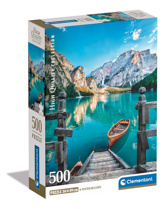 Lago Braies Rompecabezas Clementoni Compact Pro Ecología 500 Piezas