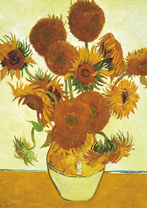 Los Girasoles y Terraza Café Vicent Van Gogh 2 Rompecabezas en 1 Educa