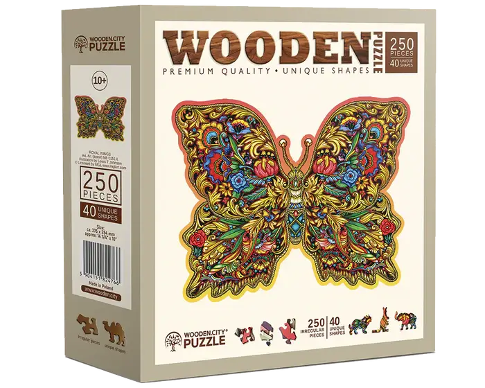 Mariposa Rompecabezas 250 piezas de madera Wooden City