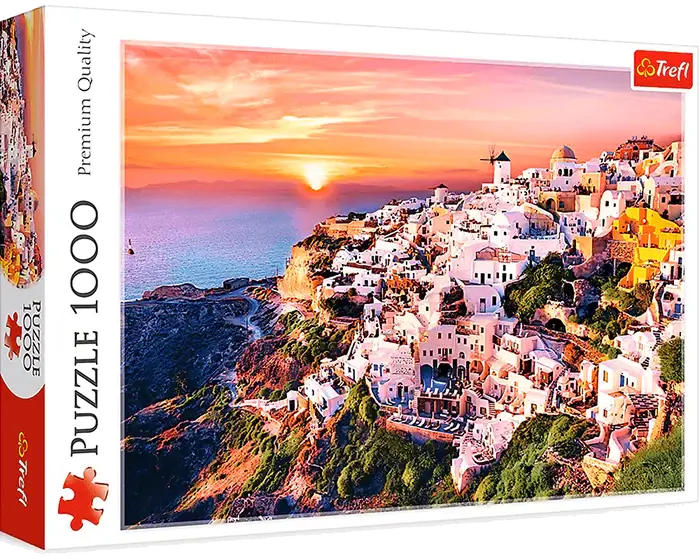 Puesta de Sol sobre Santorini Rompecabezas 1000 piezas Trefl