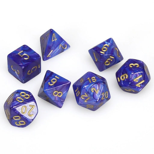 Set de 7 dados Chessex Lustrous Purple Gold