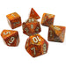 Set de 7 dados Chessex glitter gold silver