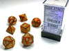 Set de 7 dados Chessex glitter gold silver