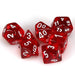 Set de 7 dados Chessex translucent Red white