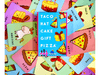 Taco Hat Cake Gift Pizza Juego de Mesa Blue Orange