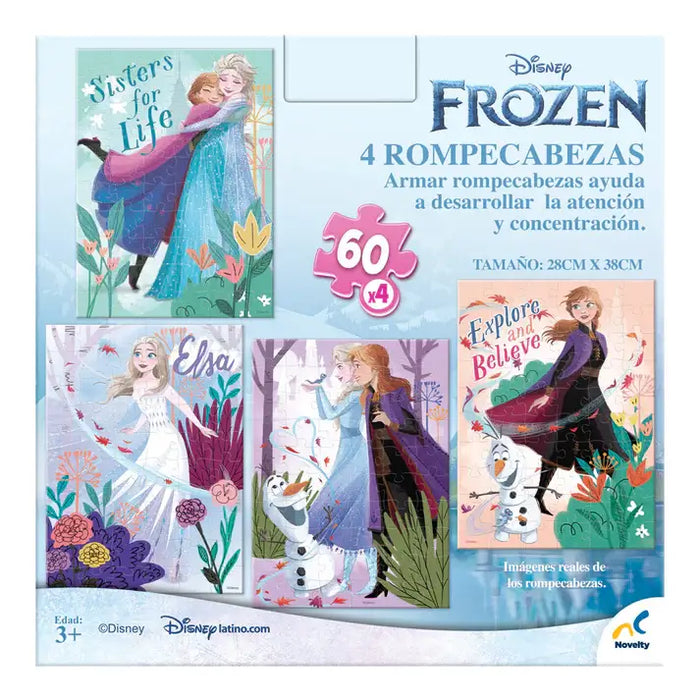 frozen 4 EN 1 Rompecabezas de 60 piezas Novelty